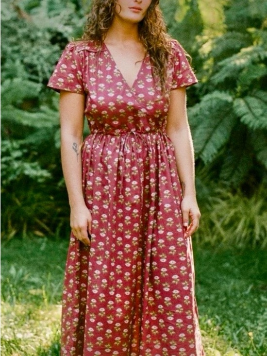 Christy Dawn Dresses & Skirts - Christy Dawn Simple Dawn Dress in Antique Lotus Red DAMAGED